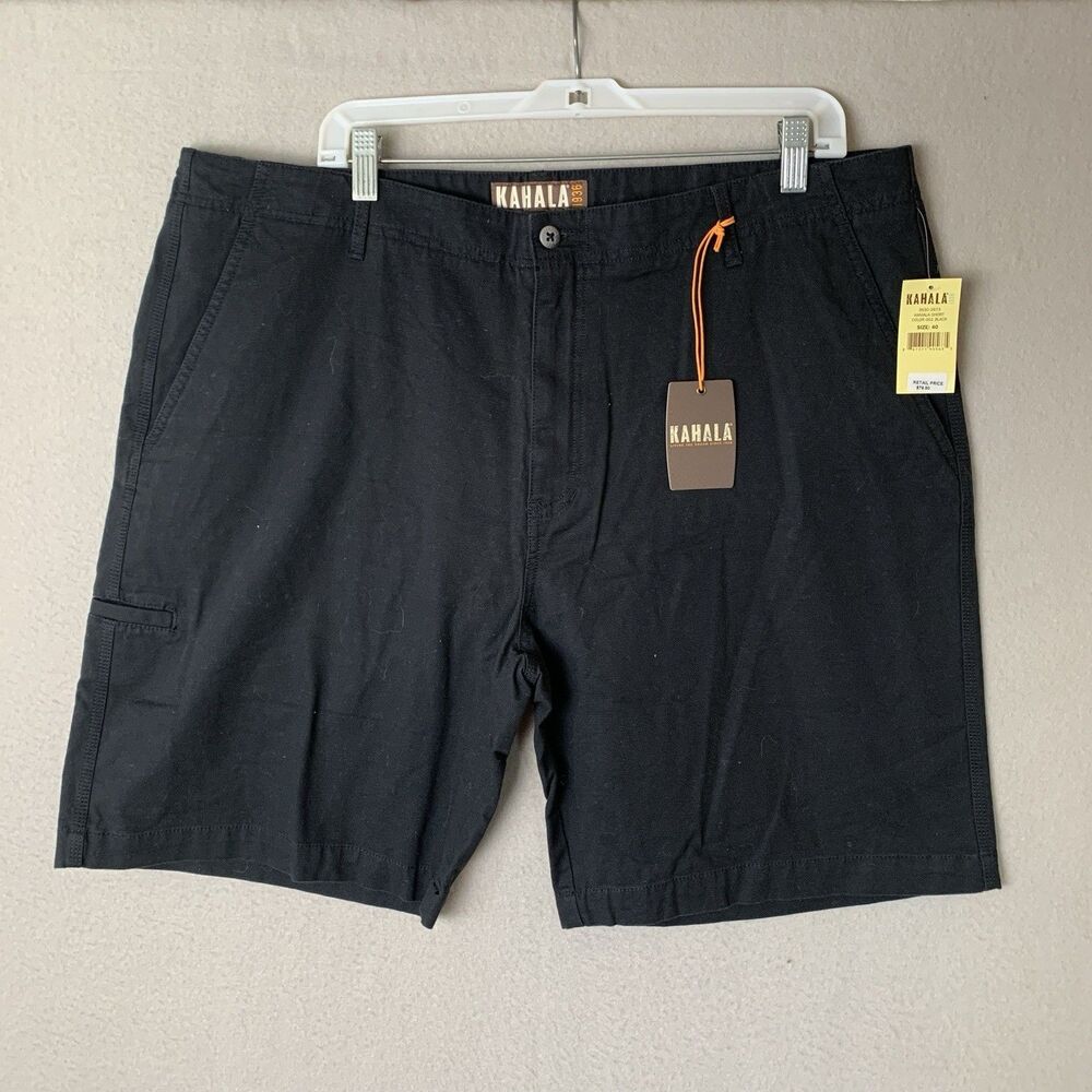 Kahala Shorts Mens Size 40 Black Twill Golf Hiking Dad Nature Camping NWT